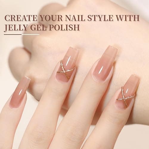 JODSONE 23PCS Gel Nail Polish Set 20 translucent Jelly Color Natural and Elegant Long Lasting Suitable for Home and Salon thumbnail 4