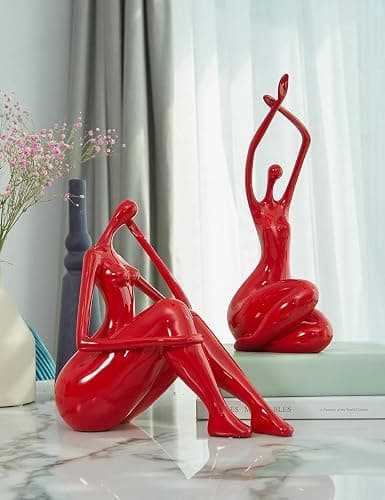 HAUCOZE Lady Sculpture Decor Woman Figurine Statue Modern Arts Gifts Polyresin 11 inch thumbnail 6