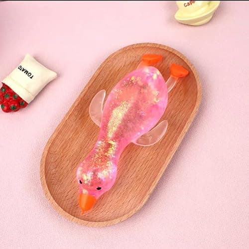 2 Pcs Glitter Cute Duck Squishy Sugar Stress Ball, Kawaii Squishy Stress Balls, Soft Slow Rising Sensory Fidget Toy, Ultra Soft Squeeze Ball for Anxiety Relief & Stress Relief, Ideal Desk Decor thumbnail 8