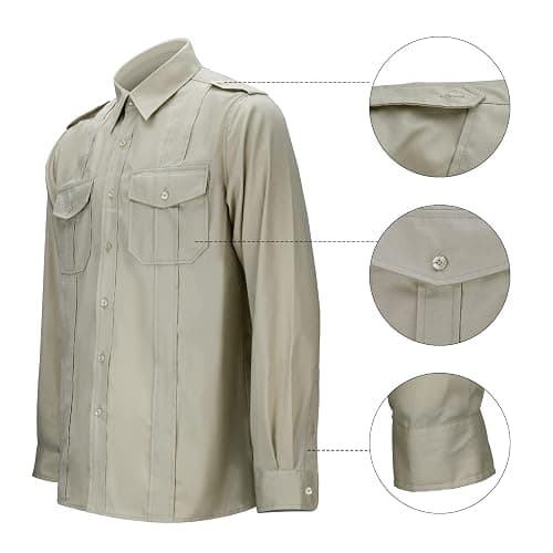 Mens Adventure Shirt Jones Jr. Shirt Raiders Safari Costume Dr. Henry Tops with Pockets Halloween Cosplay Outfit thumbnail 4