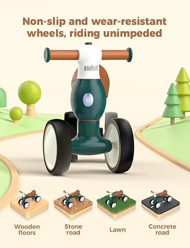 Baby Balance Bike 1 Year Old with Colour Lights, Toddler bike for Boys Girls 1st Birthday Gifts, Baby Bike Ride On Toys Age 10-24 Months, Baby Walker No Pedals 1-2 Year thumbnail 6