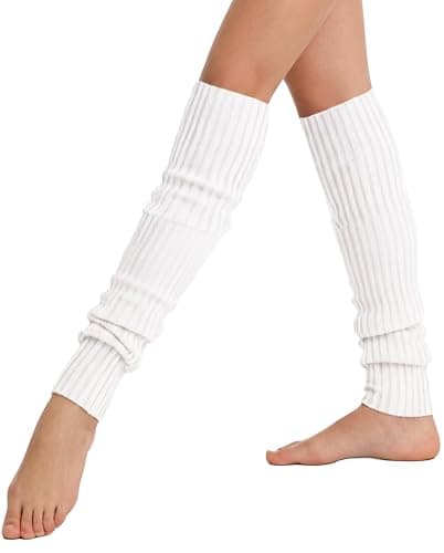 v28 Women Warm Leg Warmers 80s Retro Party Costume Knit Ballet Neon Long Socks - Image 1