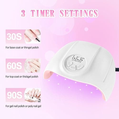 Wisdompark UV Nail Lamp, 72W UV Light for Gel Nails with 21 LED Lights Nail Lamp 3 Speed Timer Fast Curing Poly Gel Polish, Professional Manicure Lamps for Home Salon Nail Art Tools thumbnail 4