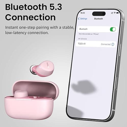 TOZO A1 Wireless Earbuds Bluetooth 5.3 Light Weight in Ear IPX5 Waterproof Headphones 2 Mic for AI Calls, Immersive Premium Sound Bass Headset with Charging Case, 32 Presets EQ Customization via App thumbnail 9