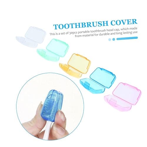 SKISUNO 30pcs Portable Toothbrush Head Covers Travel Toothbrush Holder Cap Soft Brush Cover Case thumbnail 9