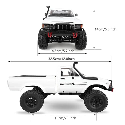 SVERTIBO 1/16 Scale RC Crawler, WPL C24-1 RC Truck RTR 4x4 Off-Road Pick-up Car 2.4GHz Remote Control RC Rock Crawler with Upgraded Battery & LED Lights thumbnail 3