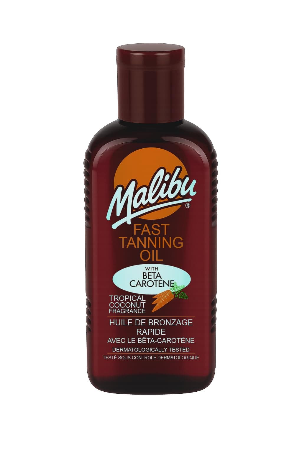 Malibu Sun Bronzing Fast Tanning Oil with Beta Carotene, Water Resistant, Tropical Coconut Fragrance, 200ml - Image 1