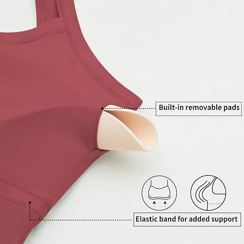 CHYRII Womens Tank Tops with Built in Bra Fashion Workout Top Longline Sports Bra Basic Camisole Top thumbnail 5