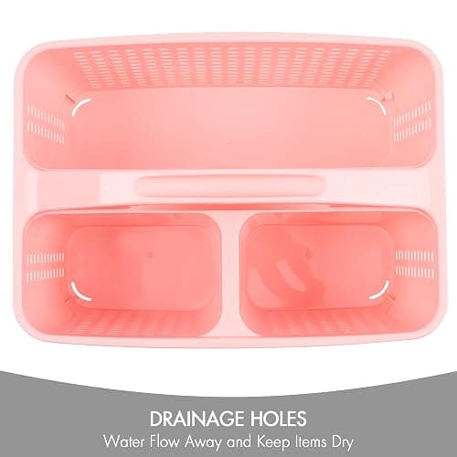 Tiawudi Portable Shower Caddy, Caddy Organizer with Handle, Plastic Shower Basket Hold Soap, Shampoo, Hair Supplies and Beauty Products, Cleaning Supplies Organizer for Home, Dorm, Shelf and Cabinet thumbnail 4