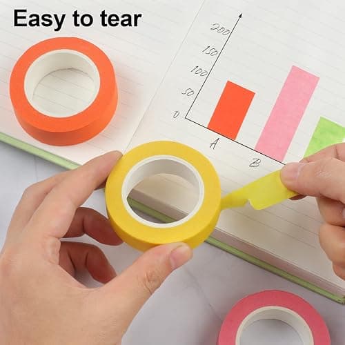 Guirnd 12PCS Colored Masking Tape, Kids Art Supplies, DIY Craft Tape, Colored Tape Rolls, Colored Painters Tape, 1.7cm x 12m (2/3In x 13Yards) thumbnail 4