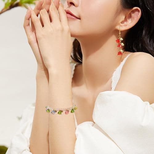 Cheriswelry 100pcs Flower Bracelet Charms Leaf Flower Acrylic Dangle Pendants Transparent Floral Earring Pendants Cute Hang Ornament 13mm for DIY Craft Keychain Necklace Jewelry Making thumbnail 4