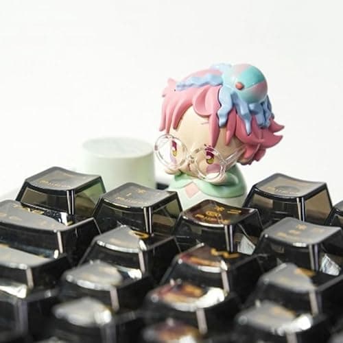 Bahomu Anime Blind Box, Cute Alien Stage Baby Series Mechanical Keycaps Blind Box Figure, Collectable PVC Figure for Birthday Gifts thumbnail 4