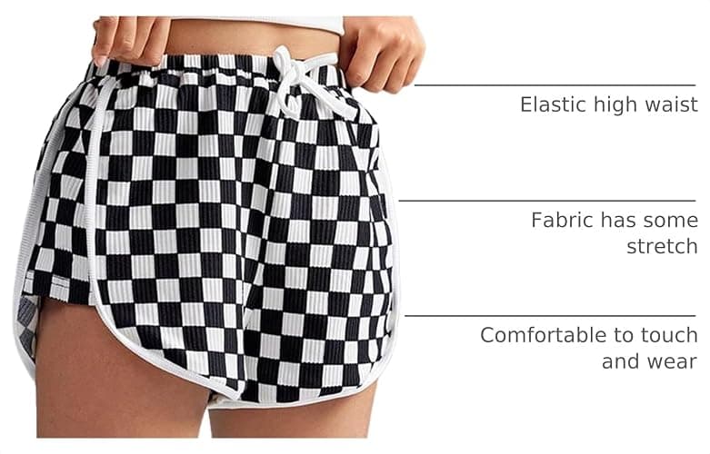 Floerns Girl's Plaid Print Track Shorts High Waisted Straight Leg Casual Shorts thumbnail 4