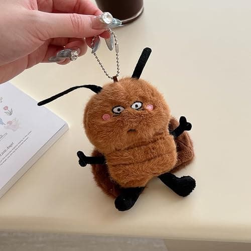Yatchen Furry Case for AirPods 3,Funny Cute 3D Cartoon Plush Kawaii Cockroach Brown Fluffy Soft Warm for AirPods 3rd Generation Carrying Charging Box with Keychain Protector thumbnail 6