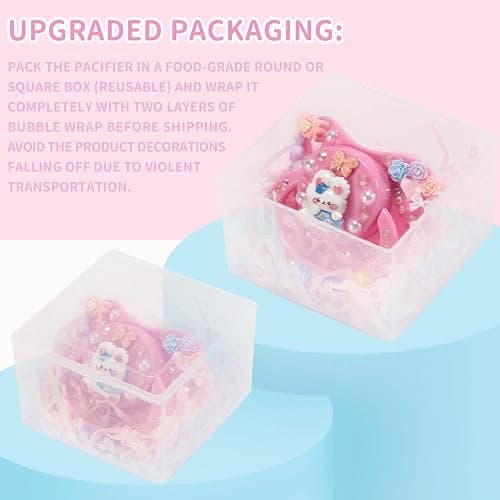 CutiePlusU Adult Sized Pacifier Dummy for Adult-Big Shield DIY Handmade-Bunny Pink thumbnail 7