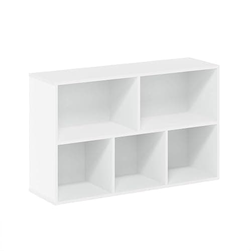 Furinno LUDER Book Shelf, 5-Cube Bookshelf, Reversible Bookcase, 9.4 x 19.5 x 31.5, Easy Assembly, for Living Room, Bedroom, Home Office, White thumbnail 8