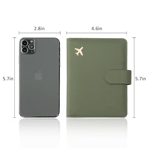 Melsbrinna Rfid Passport Holder for Travel women/Men, Cute Passport Wallet Rfid Blocking Card Slots, Rfid Passport Cover/CaseTravel Wallet, Passport Book Holder (1, Green) thumbnail 2