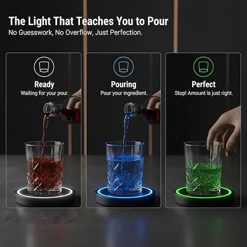 The Smart Coaster 2.0 Cocktail Machine and Mixer, Portable Drink Maker for Cocktails, Cocktail Maker with LED and Built-in Smart Sensing Tech for Home Bar Party Valentines Day Decorations (1, Black) thumbnail 3