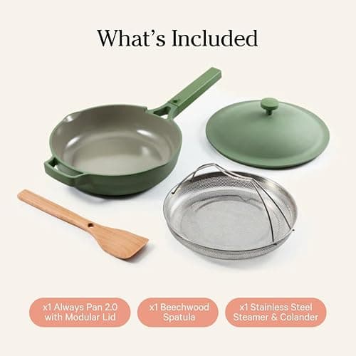 Our Place Always Pan 2.0-10.5” (2.6 Qt) Nonstick, Toxin-Free Ceramic Cookware | Patented 10-in-1 Aluminum Frying & Sauté Pan | Safe for Oven, Induction & All Cooktops up to 450°F | Sage thumbnail 3