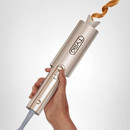 Upgraded Automatic Rotating Curling Iron - TYMO CurlPro Plus Long Barrel Curling Wand for Long Hair, Ceramic Hair Curler for Women, Anti-Scald, Tangle-Free, 600M Ionic, Dual Voltage, Gold, 1 Inch thumbnail 7
