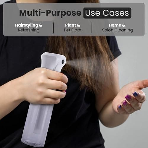 VIGOR PATH Continuous Spray Bottle for Hair – Fine Mist Mister for Hairstyling, Cleaning, Plants, Pets, Barbers, Salons, and Essential Oil Applications (200ml/6.7 oz) Clear thumbnail 6