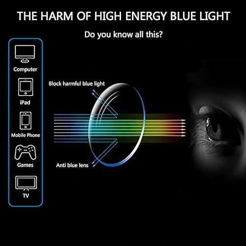 LJCZKA Lunettes Lumiere Bleue Ovale Femme Homme Petite Lunette Monture Rectangulaire Lunettes Annee 90 Anti-Fatigue pour Jeux, Texing et Lecture thumbnail 6