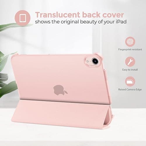 ProCase Smart Case for iPad mini 7 A17 Pro 2024/iPad Mini 6 2021 8.3 Inch iPad mini 7th/6th Gen Case, Hard Back Cover for iPad mini 8.3" 7th Gen A2995/A2996/A2993/6th Gen A2567 A2568 A2569 -Pink thumbnail 3