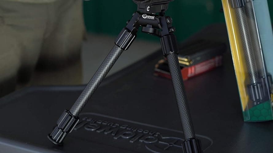 Caldwell Accumax Carbon Fiber M-Lok KeyMod Bipod with Twist Lock Quick-Deployment Legs for Mounting on Long Gun Rifle for Tactical Shooting Range and Sport thumbnail 3