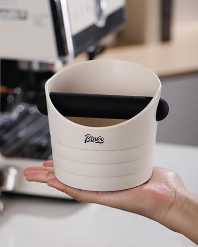 Bincoo Small Coffee Knock Box 4.5 Inch - Espresso Knock Box Accessories for Coffee Grounds Container - Multifunctional, Suitable for Home & Bar.(Off-white) thumbnail 9