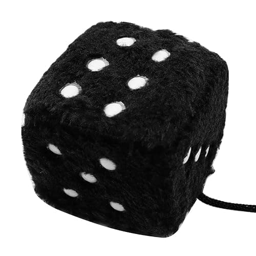 Tiardey One Pair of Car Hanging Plush Dice Cube Plush Dice Car Accessories Interior Rearview Mirror Accessories (Black) thumbnail 6
