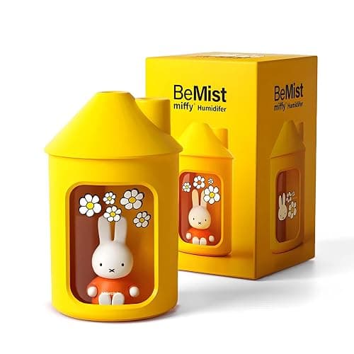 Mipow x Miffy BTA700M Cool Mist Humidifier for Bedroom With Night Light, 450ML Double Spray for Nursery, Office, Indoor Plants (Yellow) - Image 1