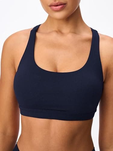 Omwilddo Women's Strappy Sports Bras Light Compression Crop Criss Cross Back Padded Workout Yoga Bra Supportive U Neckline thumbnail 6