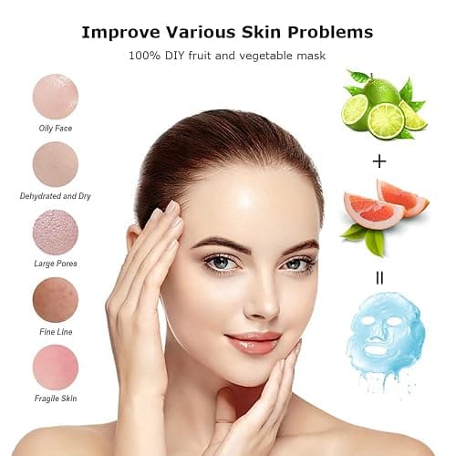 EcoMyLife Face Mask Maker Mini Natural Mask Machine DIY Skin Food Sheet Mask Facial Treatment SPA Skin Care Product with Mask Molds & 16 Collagen Pills thumbnail 3