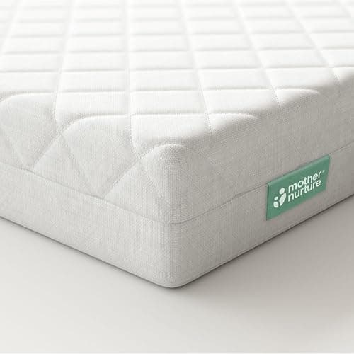 Mother Nurture Classic Eco Fibre Cot Bed Mattress - Reversible, Water Resistant, Baby Cot Mattress, Firm & Supportive, Hypoallergenic Easy Clean Quilted Cover, White, BSI Tested - Size 120 x 60 x 5cm - Image 1