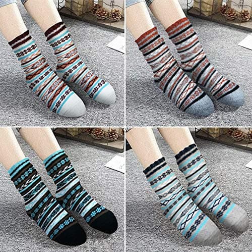 MORECOO Stocking Stuffers - Christmas Gifts for Women - Socks for Women - Thick Wool Soft Warm Cozy Crew Womens Socks thumbnail 6