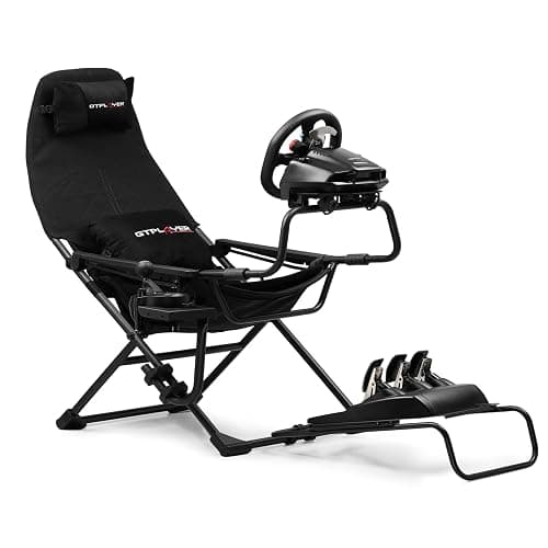 GTPLAYER Sim Racing Cockpit Foldable & Adjustable for High Performance Sim Racing Compact & Flexible Supports All Steering Wheels & Pedals for PC Wheel and Pedals Not Included(Black) - Image 1