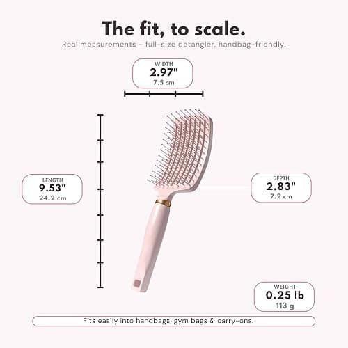 Mineroll Detangler Hair Brush – Soft Bristle Vent Brush for Wet & Dry Hair, Pain-Free Detangling for Curly, Wavy, Fine & Straight Hair, For Women, Men & Kids (Pink) thumbnail 12