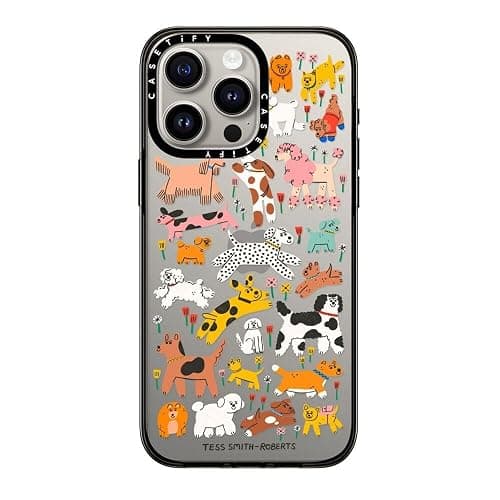 CASETiFY Compact Case for iPhone 15 Pro Max [Lightweight / 4 ft. 2X Military Grade Drop Protection/Slim] - Dogs - Clear Black - Image 1