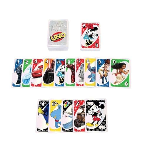 UNO Disney 100 Card Game for Kids, Featuring Disney Characters, Collectible Foil Card thumbnail 4