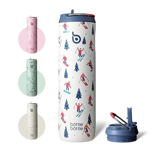 BOTTLE BOTTLE Insulated Water Bottle 24oz with Straw Lid and Handle for Sports Travel Gym Stainless Steel Water Bottles Double-Wall Vacuum Metal Leak Proof BPA-Free - Image 1