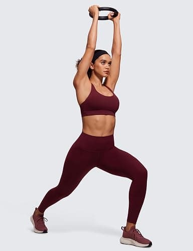 CRZ YOGA Naked Feeling Strappy Sports Bras | Medium Support, Removable Pads, Yoga, Sleek, Scoop Neck, for Women thumbnail 3