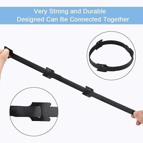 Nettbe 60 PCS 6 Inches Reusable Cable Ties, Adjustable Cord Straps Wire Organizer Cord Wrap and Hook Loop Cable Management thumbnail 6