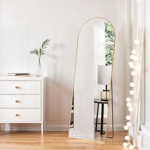 Arched Mirror Full Length, 16"x59" Body Wall Mirrors with Shatter-Proof Glass, Floor Standing, Hanging or Leaning, Tall Arch Mirror with Stand Aluminum Alloy Frame for Bedroom Cloakroom thumbnail 4
