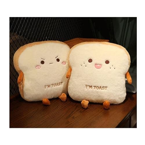 Goylmc Toast Bread Plush Pillow, Bread Stuffed Pillow,Food Plush Pillow with Hand Pocket Great Gift Choice for Kids Adults (15.7 * 13.7 in,Angry) thumbnail 2