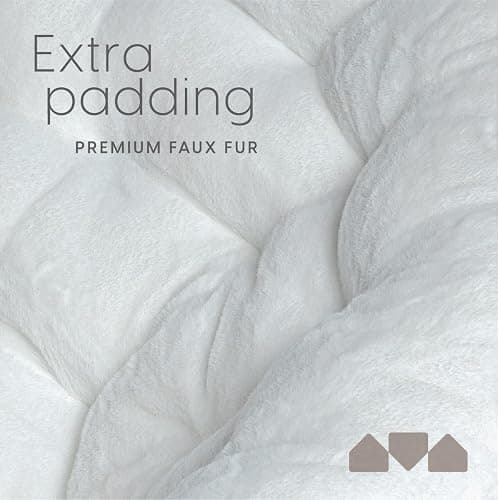 Milliard Cozy Chair/Faux Fur Saucer Chair for Bedroom/X-Large (White + Footrest) thumbnail 4