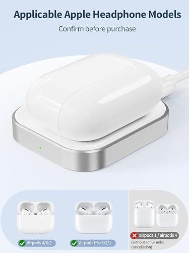 AirPods Pro Charger, Wireless Charging Station for AirPods Pro 3/ Pro 2/Pro, Wireless Charger for Airpods 4 (with Active Noise Cancellation)/ 3rd/ 2rd, White thumbnail 2