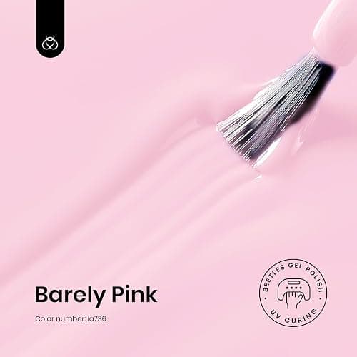 Beetles Pink Gel Polish - Barely Pink 15ML/0.51Fl Oz, Light Pink Gel Nail Polish, Soak Off UV LED Lamp Nail Art, Long-Lasting Manicure Salon DIY Home Easter Spring Nails - Gifts for Her thumbnail 2