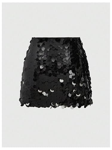 Floerns Women's Sequin Mini Skirt Sparkly Low Rise Beaded Party Glitter Bodycon Skirts thumbnail 2