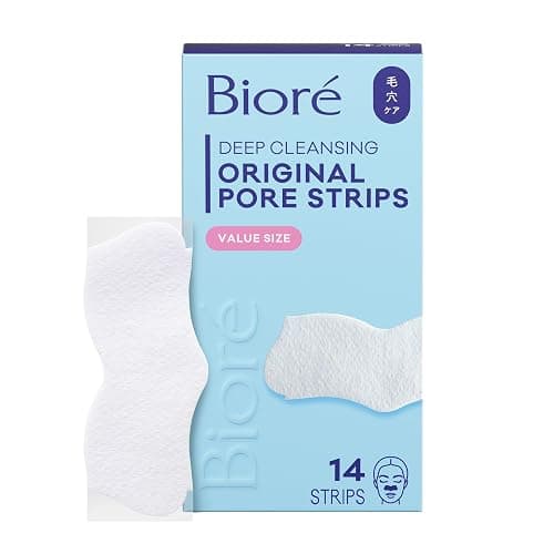 Bioré Original Blackhead Remover Strips, Deep Cleansing Nose Strips With Instant Pore Unclogging, Features C-Bond Technology, Oil-Free, Non-Comedogenic Use, 14 Count - Image 1