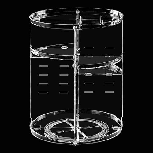 Makeup Organiser 360°Rotating, 5 Layer Large Capacity Clear Cosmetics Organiser with Removable Shelves, Skincare Makeup Display Case for Dresser Bedroom/Bathroom thumbnail 7